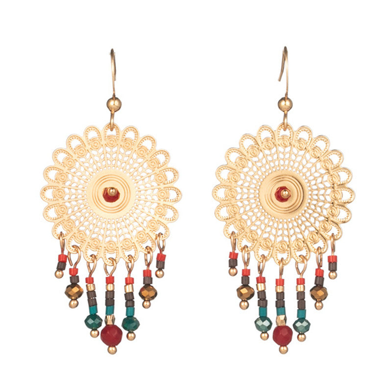 Wholesale Fashion Vintage Gold Tassel Earrings